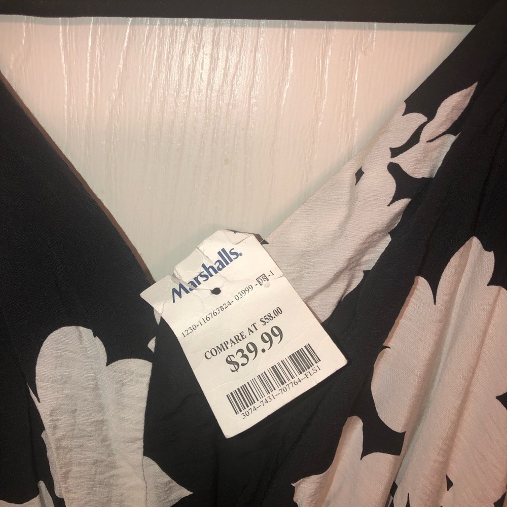 NWT Rachel Zoe Black & White Maxi Dress Size XS elastic back, waist & shoulder. - Picture 4 of 4